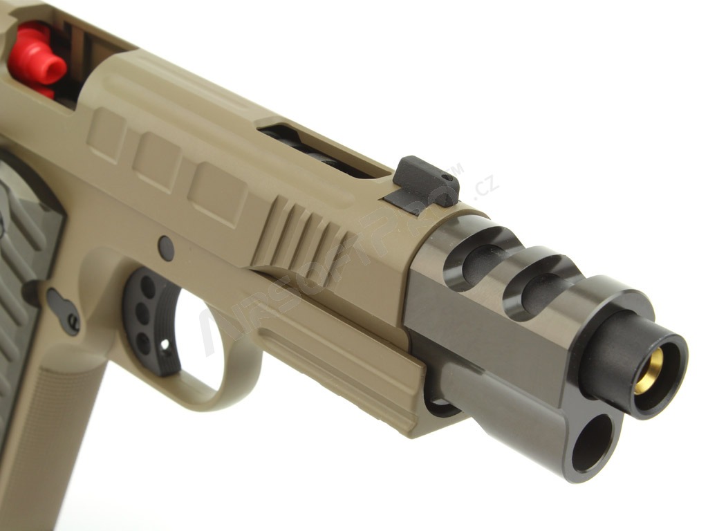 Pistola de airsoft KP-16, full metal, gas blowback - TAN [KJ Works]