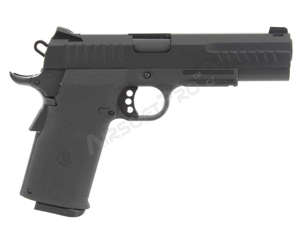 Pistola de airsoft KP-08, corredera metálica, gas blowback - negro [KJ Works]