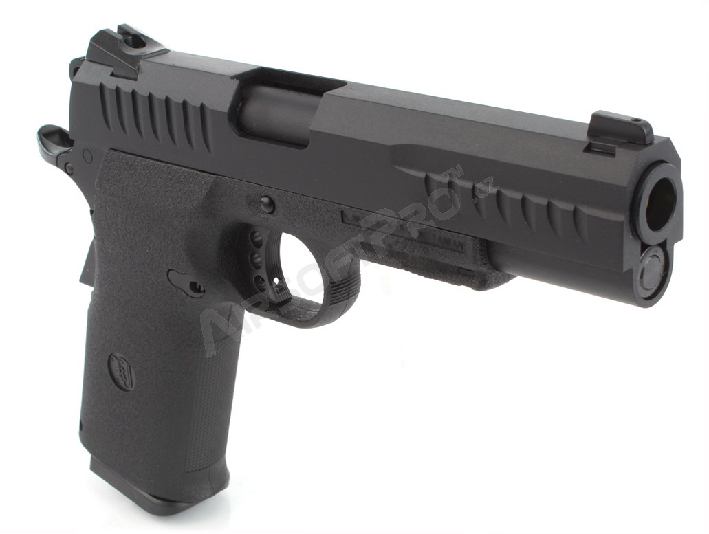 Pistola de airsoft KP-08, corredera metálica, gas blowback - negro [KJ Works]