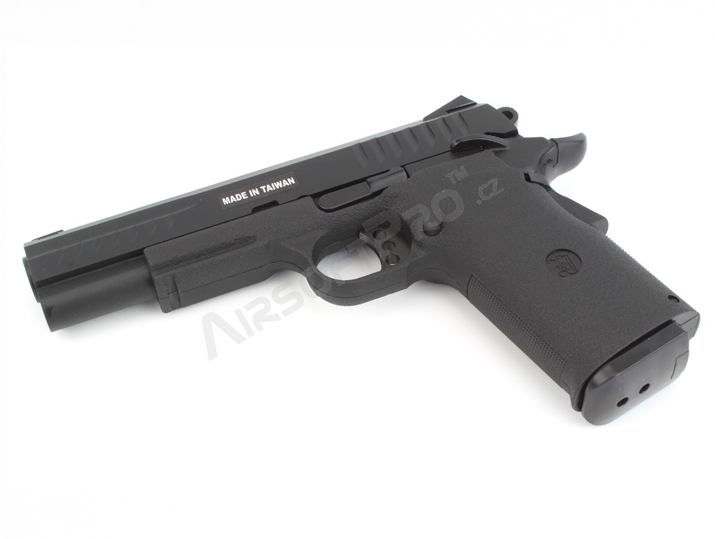 Pistola de airsoft KP-08, corredera metálica, gas blowback - negro [KJ Works]