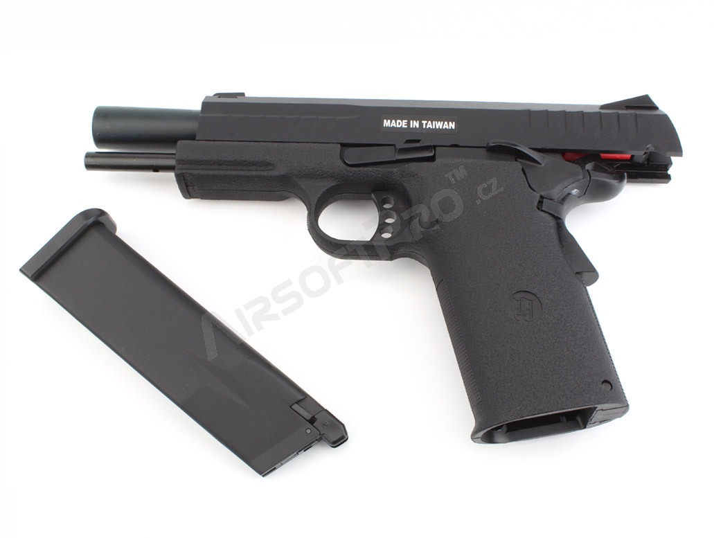 Pistola de airsoft KP-08, corredera metálica, gas blowback - negro [KJ Works]