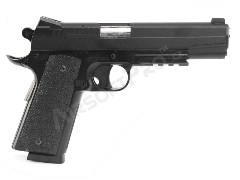 Pistola de airsoft 1911 GSR CO2, corredera metálica, sin retroceso - negra [KWC]