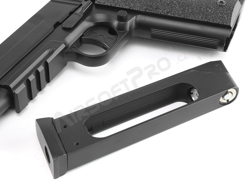 Pistola de airsoft 1911 GSR CO2, corredera metálica, sin retroceso - negra [KWC]