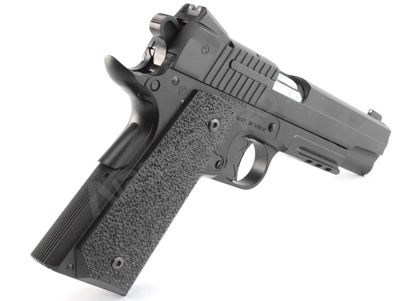 Pistola de airsoft 1911 GSR CO2, corredera metálica, sin retroceso - negra [KWC]