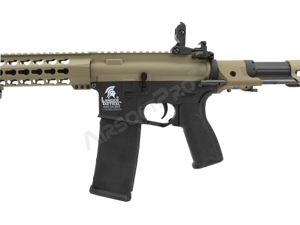 Airsoftová zbraň M4 Silencer PDW (LT-19 Gen.2) - TAN/Černá [Lancer Tactical]