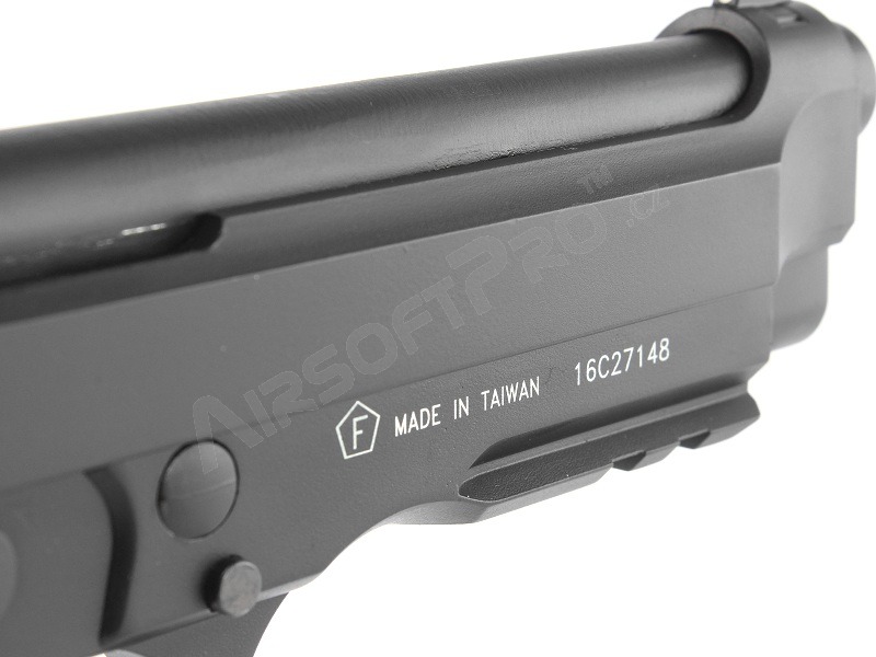 Airsoftová pistole M92, CO2 celokov, blowback  - černá, full auto, 1,6J [KWC]