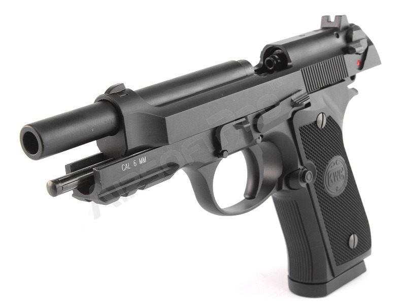 Airsoftová pistole M92, CO2 celokov, blowback  - černá, full auto, 1,6J [KWC]