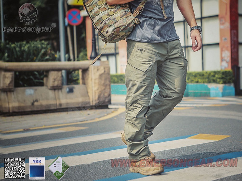 Pantalones tácticos E4 - Verde Ranger, talla L (34) [EmersonGear]
