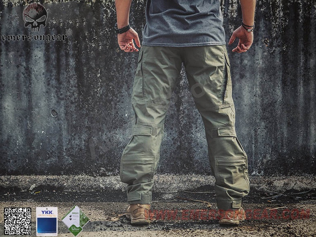 Pantalones tácticos E4 - Verde Ranger, talla S (30) [EmersonGear]
