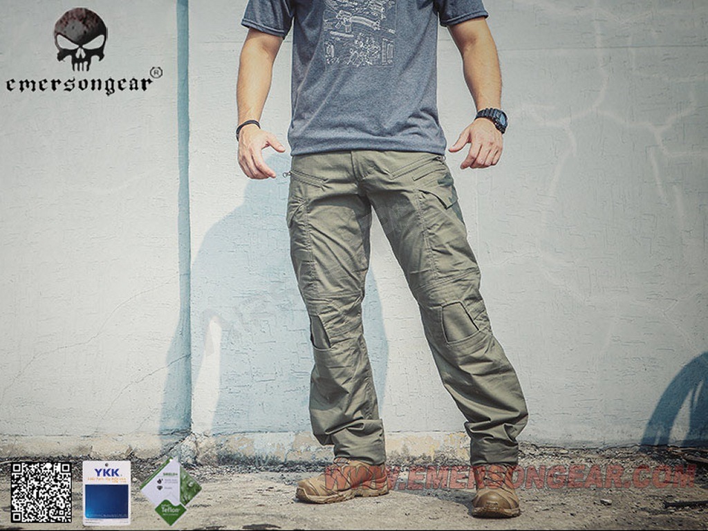 Pantalones tácticos E4 - Verde Ranger, talla XL (36) [EmersonGear]