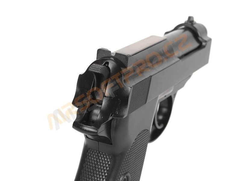 Airsoftová pistole P38S s tlumičem - plyn, blowback - černá [WE]