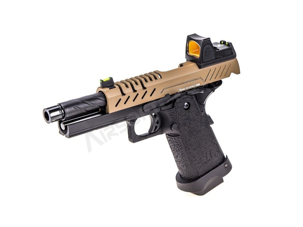 Airsoft GBB pistol Hi-Capa 4.3 + Red Dot, TAN slide [Vorsk]