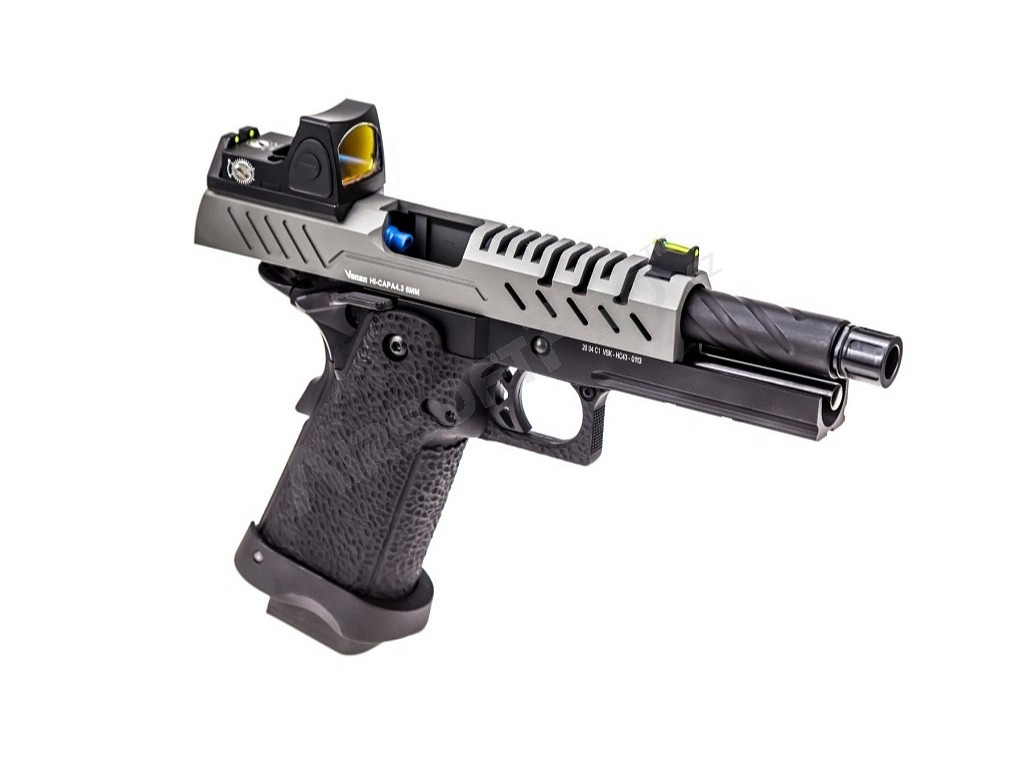 Airsoftová pistole Hi-Capa 4.3 s kolimátorem, GBB - šedý závěr [Vorsk]