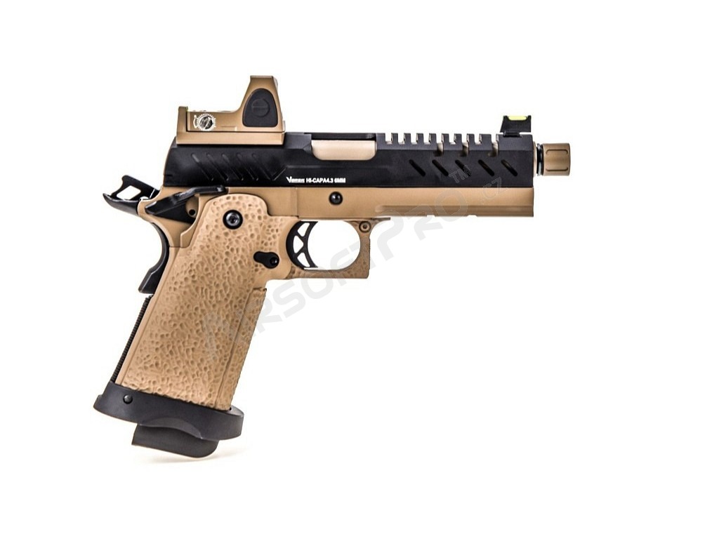 Pistola de airsoft GBB Hi-Capa 4.3 Red Dot, Black-TAN [Vorsk]