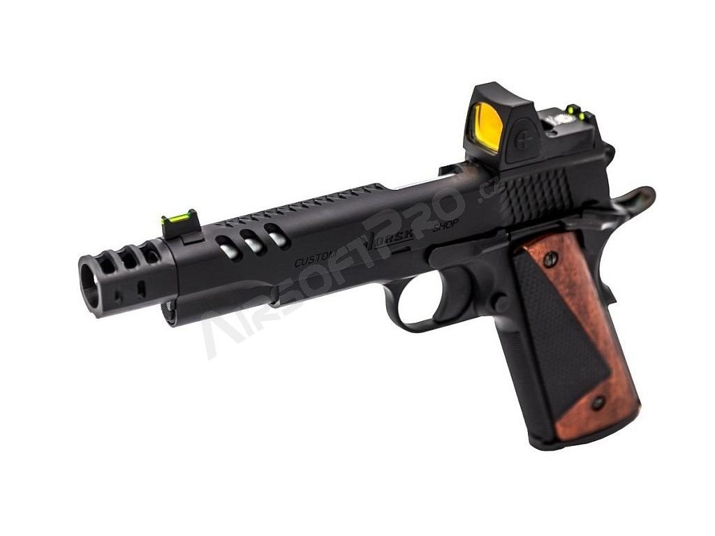 Airsoftová pistole CS Defender Pro MEU s kolimátorem, GBB - stříbrná hlaveň [Vorsk]