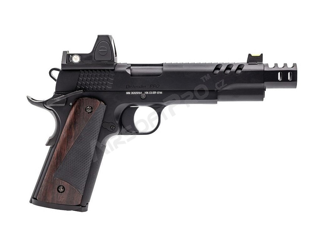 Airsoftová pistole CS Defender Pro MEU s kolimátorem, GBB - černá [Vorsk]