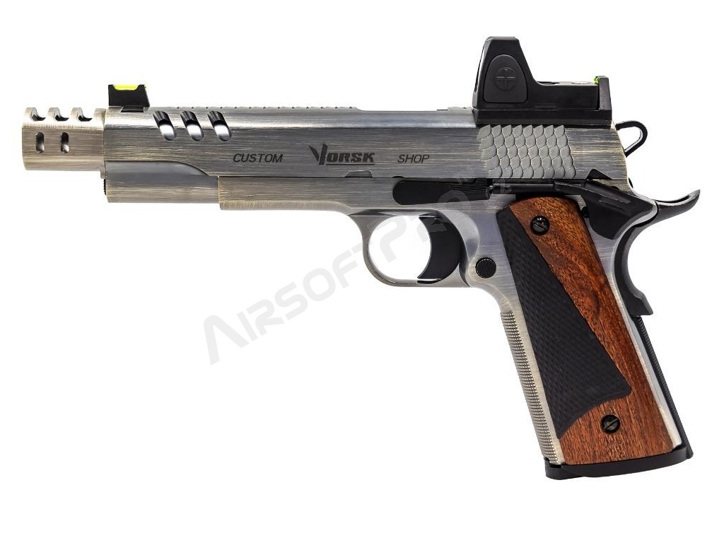 Airsoft GBB pistol CS Defender Pro MEU + Red Dot, Brushed aluminum [Vorsk]