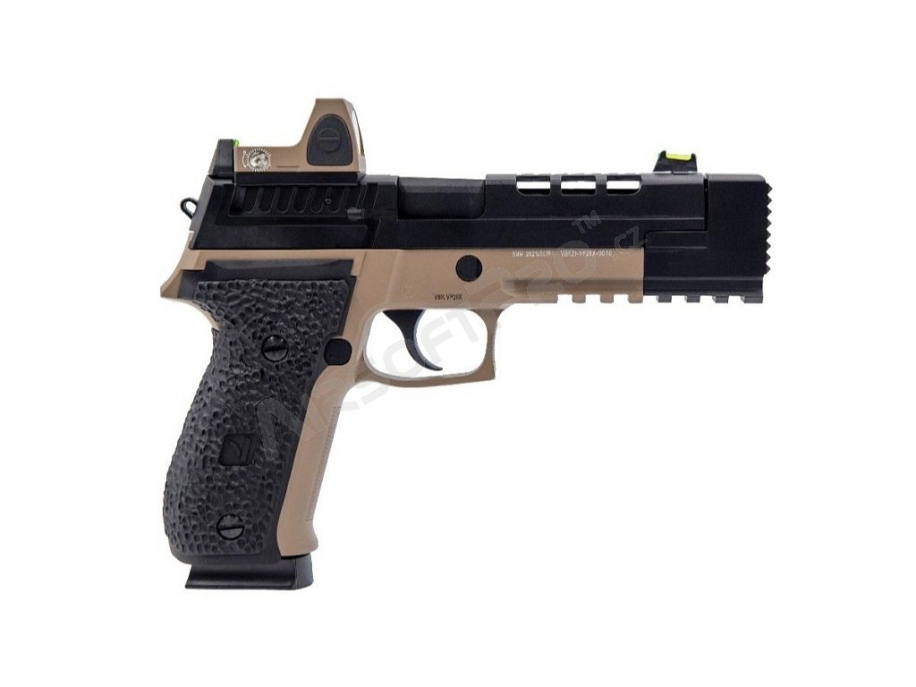 Airsoftová pistole VP26X s kolimátorem, GBB - černo-TAN [Vorsk]