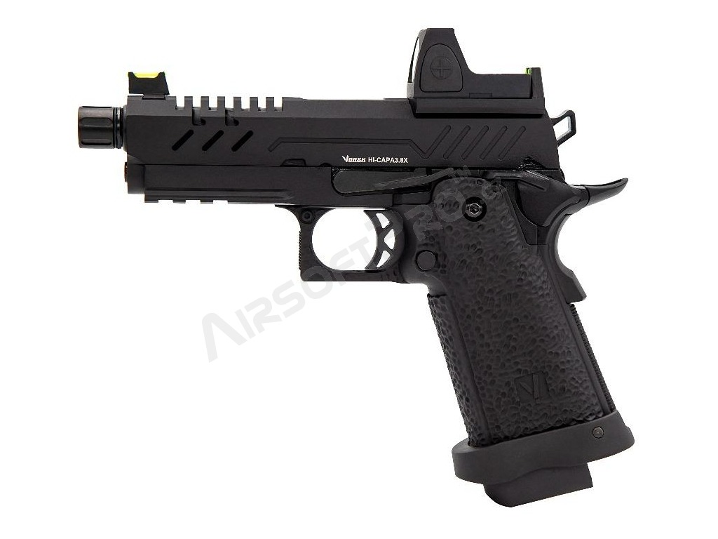 Airsoftová pistole Hi-Capa 3.8 PRO s kolimátorem, GBB - černá [Vorsk]