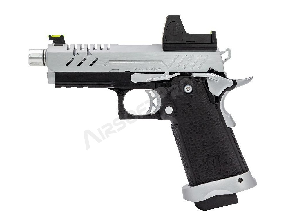 Airsoftová pistole Hi-Capa 3.8 PRO s kolimátorem, GBB - stříbrná [Vorsk]
