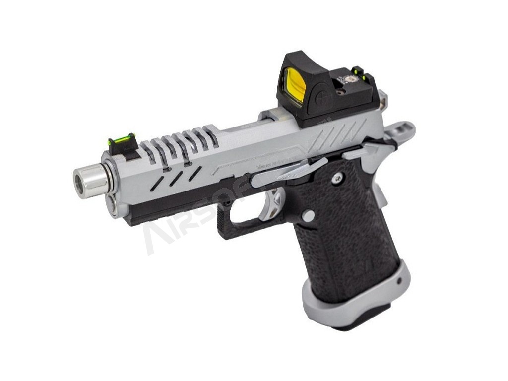 Airsoftová pistole Hi-Capa 3.8 PRO s kolimátorem, GBB - stříbrná [Vorsk]