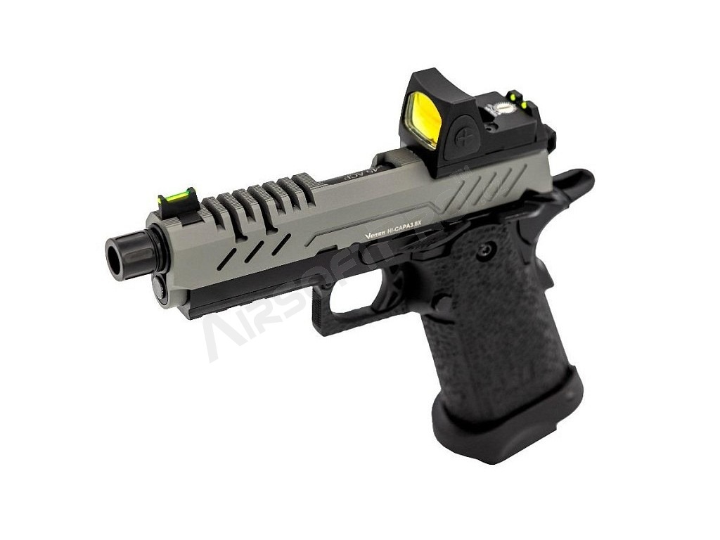Airsoftová pistole Hi-Capa 3.8 PRO s kolimátorem, GBB - šedý závěr [Vorsk]
