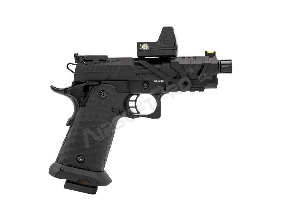 Airsoft GBB pistol Hi-Capa Vengeance Compact + Red Dot, Black [Vorsk]