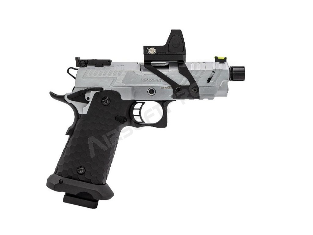 Airsoft GBB pistol Hi-Capa Vengeance Compact + Red Dot, Silver [Vorsk]