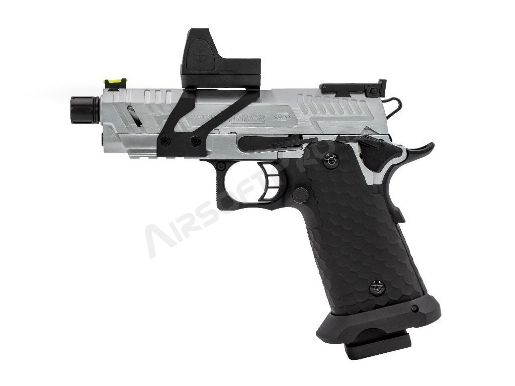Airsoft GBB pistol Hi-Capa Vengeance Compact + Red Dot, Silver [Vorsk]