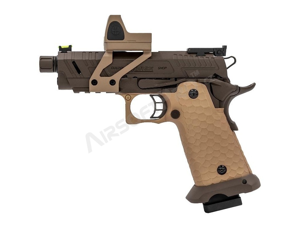Airsoftová pistole Hi-Capa Vengeance Compact s kolimátorem, GBB - černo-TAN [Vorsk]