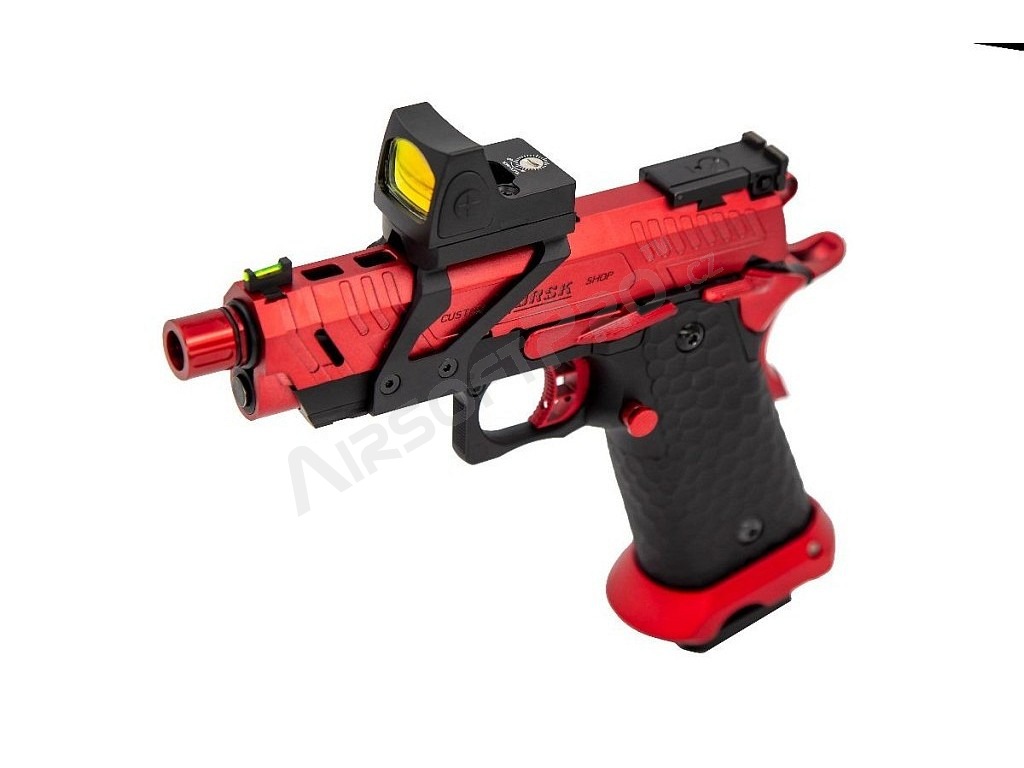 Airsoft GBB pistol Hi-Capa Vengeance Compact + Red Dot, black-red [Vorsk]