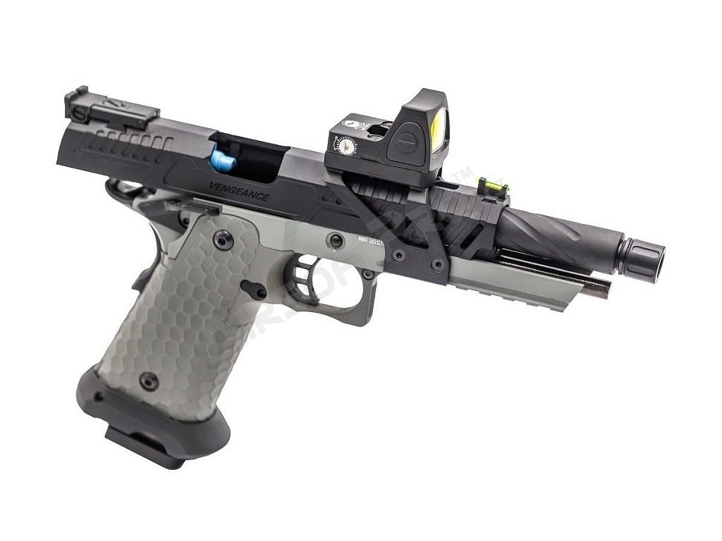 Airsoftová pistole CS Hi-Capa Vengeance s kolimátorem, GBB - šedá [Vorsk]