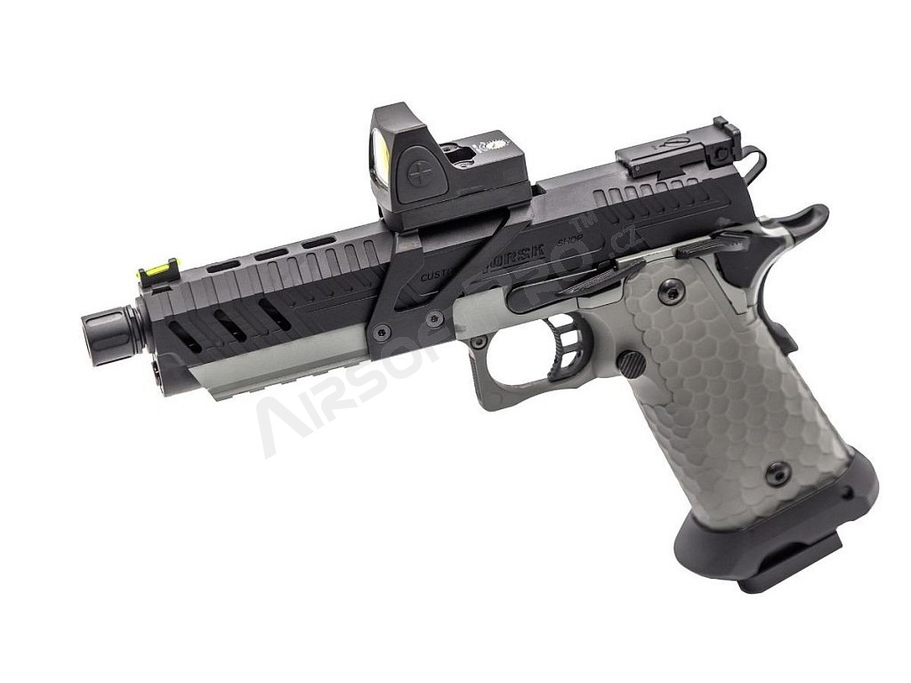 Airsoftová pistole CS Hi-Capa Vengeance s kolimátorem, GBB - šedá [Vorsk]