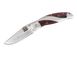 Knife D027LRMCT with clip - Silver/Wood [101 INC]