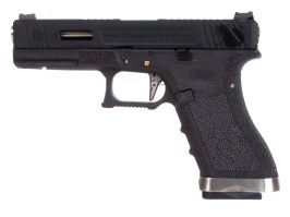 Airsoftová pistole R18C Gen4 T5, černý závěr, stříbrná hlaveň - černá [WE]