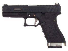 Airsoftová pistole R17 Gen4 T5 - černý závěr, stříbrná hlaveň - černá [WE]