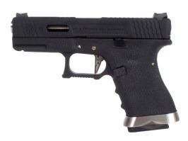 Airsoftová pistole R19 Gen4 T5 - černý závěr, stříbrná hlaveň - černá [WE]