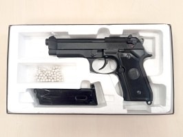 Airsoft pistol M9, full metal, gas blowback - black - UNFUNCTIONAL [KJ Works]
