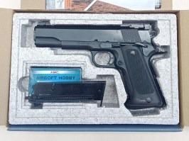 Airsoft pistol Match 1911 spring action - black - SERVISED [KWC]