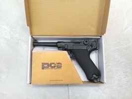 Pistolet airsoft P08 Full Metal CO2 - version 4 pouces, blowback - NON-FONCTIONNEL [KWC]