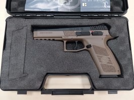 Pistolet airsoft CZ P-09 DT FDE, glissière métal, recul gaz + étui - RETOUR PAR LE CLIENT
 [ASG]