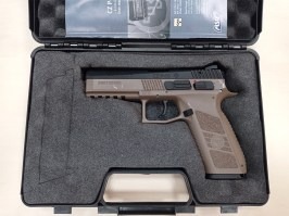 Pistolet airsoft CZ P-09 DT FDE, glissière métal, recul gaz + étui - RETOUR PAR LE CLIENT
 [ASG]