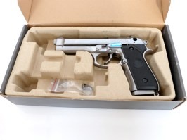 Airsoft pistol M92F Nickel, fullmetal, blowback - NON-FUNCTIONAL [WE]
