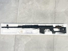 Spring action SVD Dragunov, up to 560 FPS - black - SERVISED + CO2 SET [A.C.M.]