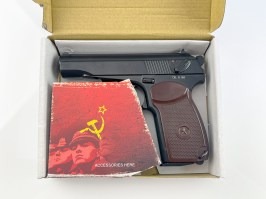 Airsoft pistol Makarov PM, CO2 non-blowback pistol - black - SERVISED [KWC]