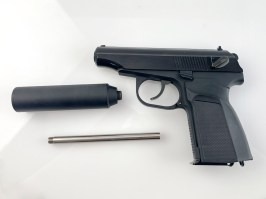 Airsoft pistol MA 654K, - silencer with extended barrel - full metal, blowback - SERVISED [WE]