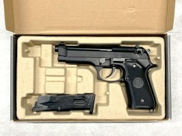 Airsoft pistol M92, black, fullmetal, blowback - SERVISED [WE]