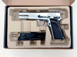 Airsoft pistol Hi-Power MK3 - full metal, GBB, silver - SERIVSED [WE]