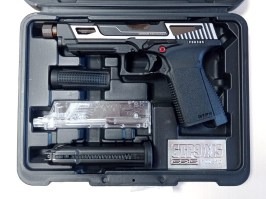 Pistolet airsoft GTP9 MS, gas blowback (GBB) CNC slide - silver - RETOURNÉ [G&G]