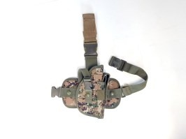 Universal Tactical Pistol Holster w/ Drop Leg Panel - Digital Woodland - RETURNED [AITAG]